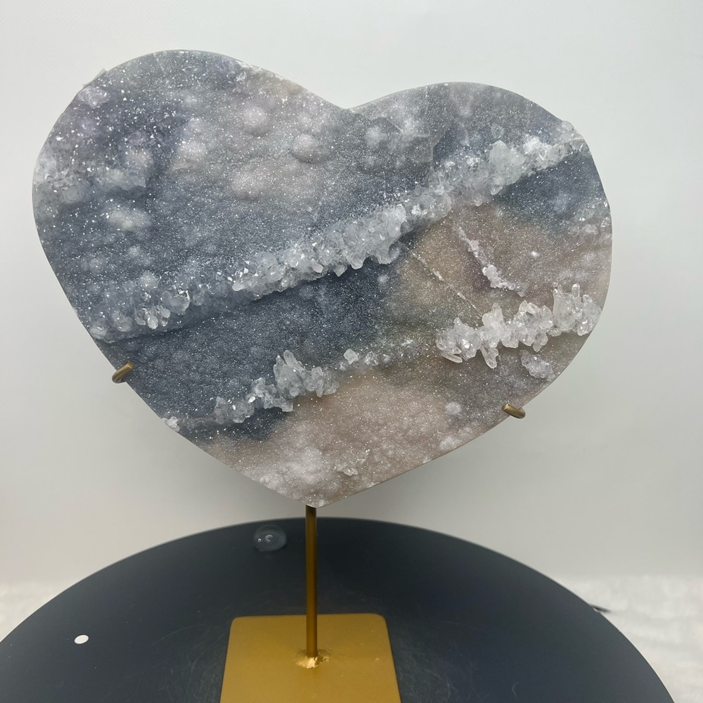 Amethyst Zeolite Flower Amethyst Crystal Heart - Picture 5 of 7